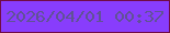 文字の大きさ：1、枠の色：700c45、背景の色：883dfc、文字の色：605295 無料ブログパーツのブログ時計