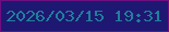 文字の大きさ：3、枠の色：700e80、背景の色：1e1872、文字の色：207f9c 無料ブログパーツのブログ時計