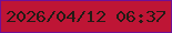 文字の大きさ：3、枠の色：700f96、背景の色：be1535、文字の色：221b15 無料ブログパーツのブログ時計