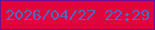 文字の大きさ：5、枠の色：70108e、背景の色：df033e、文字の色：5466c4 無料ブログパーツのブログ時計