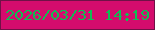 文字の大きさ：4、枠の色：701147、背景の色：d40c6d、文字の色：0fbd53 無料ブログパーツのブログ時計