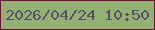 文字の大きさ：4、枠の色：701435、背景の色：94b073、文字の色：57516c 無料ブログパーツのブログ時計
