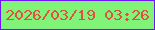 文字の大きさ：1、枠の色：7015f6、背景の色：80f378、文字の色：de5242 無料ブログパーツのブログ時計