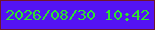 文字の大きさ：1、枠の色：70162d、背景の色：5413f3、文字の色：2ee32f 無料ブログパーツのブログ時計