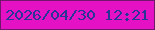 文字の大きさ：1、枠の色：70176b、背景の色：e411c5、文字の色：293595 無料ブログパーツのブログ時計