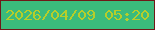 文字の大きさ：2、枠の色：701818、背景の色：3bbb7c、文字の色：b7ce2a 無料ブログパーツのブログ時計