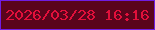 文字の大きさ：4、枠の色：701de2、背景の色：5a041c、文字の色：e2103b 無料ブログパーツのブログ時計