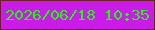 文字の大きさ：2、枠の色：701f23、背景の色：ca1be8、文字の色：1bfd04 無料ブログパーツのブログ時計