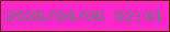 文字の大きさ：5、枠の色：702001、背景の色：fc27ca、文字の色：707977 無料ブログパーツのブログ時計