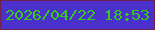 文字の大きさ：2、枠の色：70214b、背景の色：4a31cc、文字の色：38c91e 無料ブログパーツのブログ時計