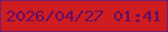 文字の大きさ：5、枠の色：702174、背景の色：ce1c1f、文字の色：630d67 無料ブログパーツのブログ時計