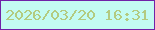 文字の大きさ：2、枠の色：7022a8、背景の色：c3fbf2、文字の色：b3cb80 無料ブログパーツのブログ時計