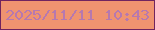 文字の大きさ：3、枠の色：70245f、背景の色：ef9370、文字の色：b678af 無料ブログパーツのブログ時計