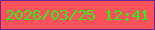 文字の大きさ：4、枠の色：70248d、背景の色：fc525b、文字の色：29f115 無料ブログパーツのブログ時計