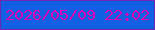 文字の大きさ：4、枠の色：7026b0、背景の色：115fe3、文字の色：d804b6 無料ブログパーツのブログ時計