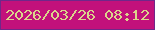 文字の大きさ：4、枠の色：702789、背景の色：c2117b、文字の色：dbd48b 無料ブログパーツのブログ時計