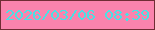 文字の大きさ：1、枠の色：702c34、背景の色：fa83ad、文字の色：48e1e4 無料ブログパーツのブログ時計