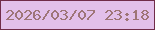 文字の大きさ：3、枠の色：702c49、背景の色：e2c0ea、文字の色：9e7577 無料ブログパーツのブログ時計