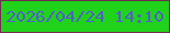 文字の大きさ：5、枠の色：702c52、背景の色：21d21a、文字の色：4e62c8 無料ブログパーツのブログ時計