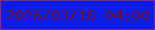 文字の大きさ：5、枠の色：702c97、背景の色：0e1ce7、文字の色：690c30 無料ブログパーツのブログ時計