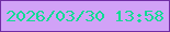 文字の大きさ：3、枠の色：702da5、背景の色：d1a2f7、文字の色：0ddc93 無料ブログパーツのブログ時計