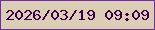 文字の大きさ：5、枠の色：702f9e、背景の色：dbceb5、文字の色：3a024b 無料ブログパーツのブログ時計