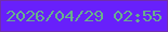 文字の大きさ：5、枠の色：702fab、背景の色：6820fb、文字の色：68b08d 無料ブログパーツのブログ時計
