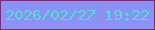 文字の大きさ：4、枠の色：70307f、背景の色：8d90f5、文字の色：4be3cf 無料ブログパーツのブログ時計