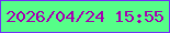 文字の大きさ：2、枠の色：7032f6、背景の色：56fe88、文字の色：a104ae 無料ブログパーツのブログ時計