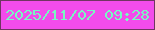文字の大きさ：1、枠の色：703561、背景の色：f24ceb、文字の色：79f8c2 無料ブログパーツのブログ時計