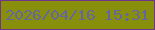 文字の大きさ：3、枠の色：70358b、背景の色：888f0b、文字の色：6465a1 無料ブログパーツのブログ時計
