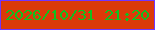 文字の大きさ：2、枠の色：7036fe、背景の色：db3a09、文字の色：0fc11f 無料ブログパーツのブログ時計
