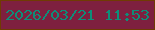 文字の大きさ：5、枠の色：703b03、背景の色：7e203f、文字の色：0d8e79 無料ブログパーツのブログ時計