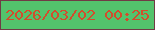 文字の大きさ：4、枠の色：703b45、背景の色：53c36c、文字の色：d34c2c 無料ブログパーツのブログ時計