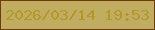 文字の大きさ：1、枠の色：703d0a、背景の色：c1ad62、文字の色：b49729 無料ブログパーツのブログ時計