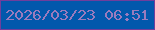文字の大きさ：5、枠の色：703e9c、背景の色：0258ac、文字の色：9a7bbd 無料ブログパーツのブログ時計