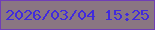 文字の大きさ：4、枠の色：703eb6、背景の色：8a7682、文字の色：412add 無料ブログパーツのブログ時計