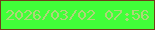 文字の大きさ：2、枠の色：703f19、背景の色：41ff39、文字の色：aed579 無料ブログパーツのブログ時計
