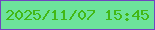 文字の大きさ：5、枠の色：7045c0、背景の色：6de39b、文字の色：42b815 無料ブログパーツのブログ時計