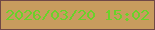 文字の大きさ：5、枠の色：704846、背景の色：c89c5e、文字の色：6ad229 無料ブログパーツのブログ時計