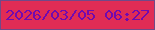 文字の大きさ：1、枠の色：704988、背景の色：e02c55、文字の色：710aaf 無料ブログパーツのブログ時計