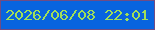 文字の大きさ：5、枠の色：704c84、背景の色：0864df、文字の色：a0df59 無料ブログパーツのブログ時計
