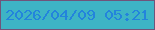 文字の大きさ：1、枠の色：70547a、背景の色：3eb4c5、文字の色：2384dc 無料ブログパーツのブログ時計