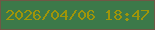 文字の大きさ：5、枠の色：705745、背景の色：3c7949、文字の色：9f9509 無料ブログパーツのブログ時計
