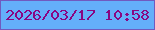 文字の大きさ：4、枠の色：705ac0、背景の色：64affa、文字の色：890683 無料ブログパーツのブログ時計