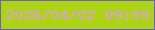 文字の大きさ：1、枠の色：705dcc、背景の色：add315、文字の色：daa2dd 無料ブログパーツのブログ時計