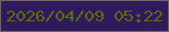 文字の大きさ：3、枠の色：706469、背景の色：2f1a5b、文字の色：586d10 無料ブログパーツのブログ時計