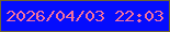 文字の大きさ：2、枠の色：70652f、背景の色：050dfd、文字の色：f3719e 無料ブログパーツのブログ時計