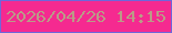 文字の大きさ：4、枠の色：7066d9、背景の色：f52a90、文字の色：ba9b87 無料ブログパーツのブログ時計