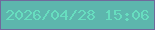 文字の大きさ：4、枠の色：70699c、背景の色：5db6ad、文字の色：67ddbf 無料ブログパーツのブログ時計